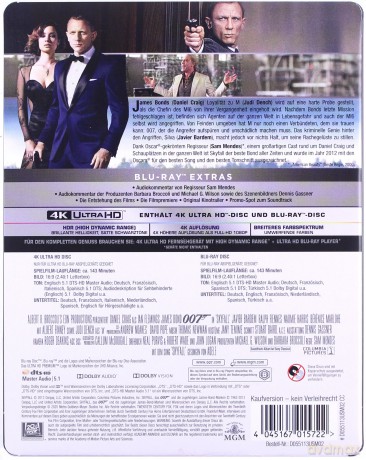 007 James Bond Skyfall (steelbook) [Blu-Ray 4K]+[Blu-Ray]