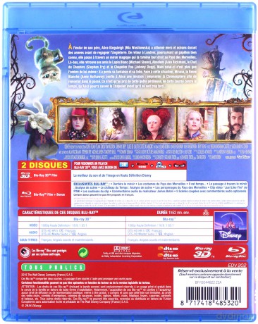 Alice Through the Looking Glass (Alicja po drugiej stronie lustra) [Blu-Ray 3D]+[Blu-Ray]