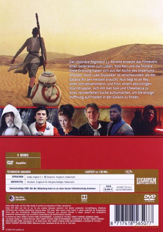 Star Wars: Episode VII - The Force Awakens (Gwiezdne wojny: Przebudzenie mocy) [DVD]