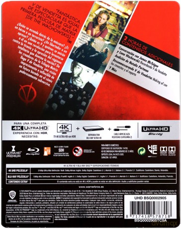 V for Vendetta (steelbook) [Blu-Ray 4K]+[Blu-Ray]