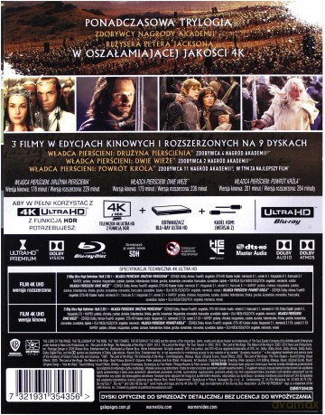 Władca Pierścieni Trylogia (wersja rozszerzona) [BOX] [9xBlu-Ray 4K]