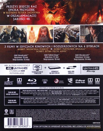 Hobbit Trylogia [BOX] [6xBlu-Ray 4K]