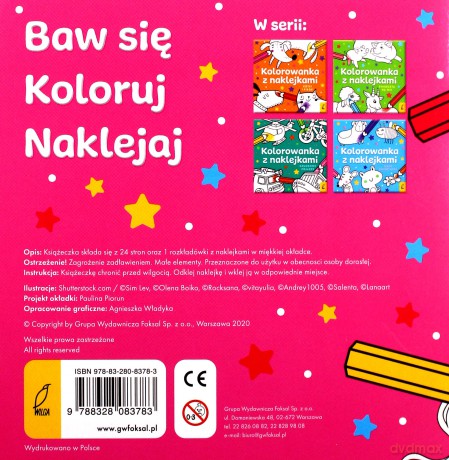 Kolorowanka z naklejkami. Księżniczki [KSIĄŻKA]