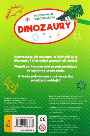Kolorowanki przedszkolaka. Dinozaury [KSIĄŻKA]