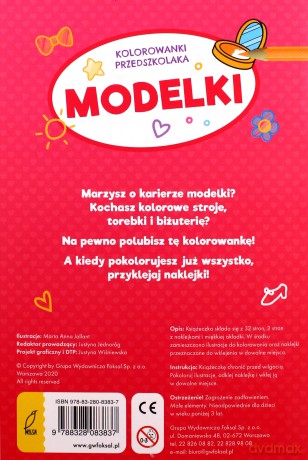 Kolorowanki przedszkolaka. Modelki [KSIĄŻKA]