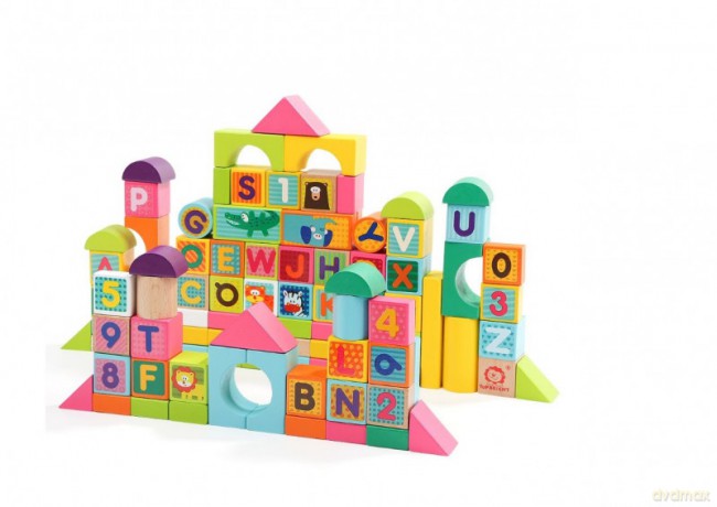 Klocki drewniane Top Bright ABC 100 elementów [KLOCKI]
