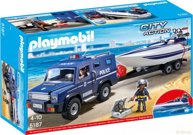 Pojazd terenowy policji z motorówka 5187 [FIGURKA]