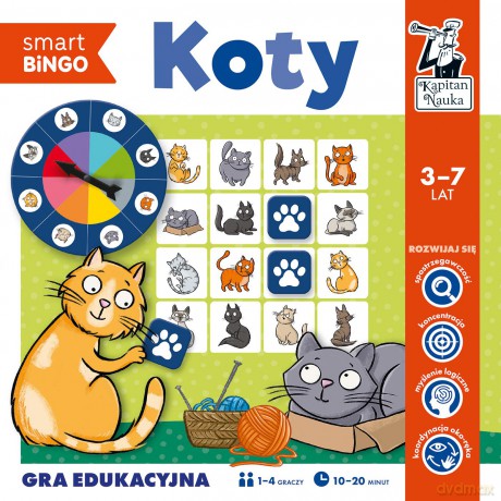 Gra edukacyjna Koty Smart bingo Kapitan Nauka - Izabela Gołaszewska [GRA]