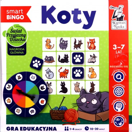 Gra edukacyjna Koty Smart bingo Kapitan Nauka - Izabela Gołaszewska [GRA]