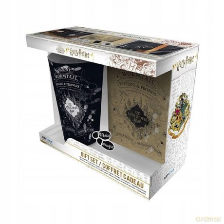 HARRY POTTER - XXL glass + Pin + Pocket Notebook Marauders map