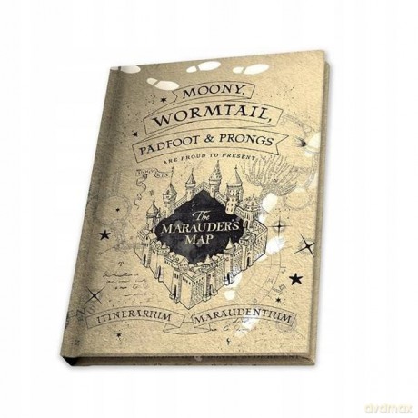 HARRY POTTER - XXL glass + Pin + Pocket Notebook Marauders map