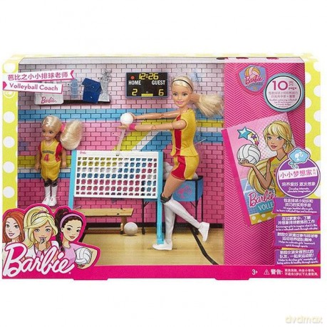 Barbie Zestaw Lalka Siatkarka i Chelsea - Trenerka Siatkówki