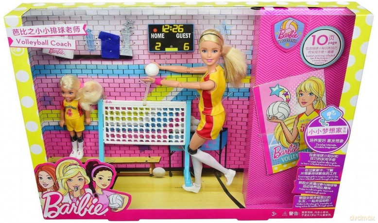 Barbie Zestaw Lalka Siatkarka i Chelsea - Trenerka Siatkówki