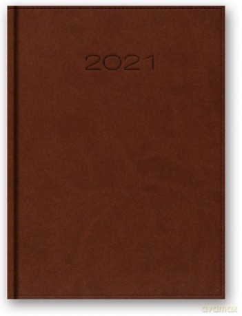 Kalendarz 2021 A5 dzienny oprawa vivella brąz [KALENDARZ]