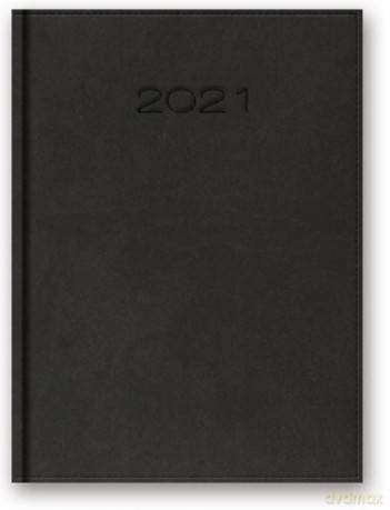 Kalendarz 2021 A5 dzienny oprawa vivella grafit [KALENDARZ]