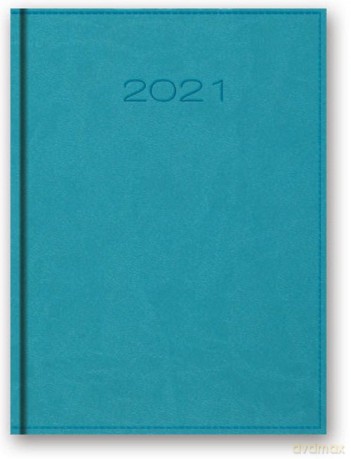 Kalendarz 2021 A5 dzienny oprawa vivella turkusowy [KALENDARZ]