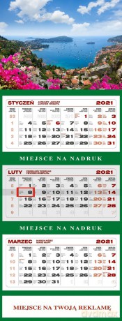Kalendarz trójdzielny Lazurowe Wybrzeże [KALENDARZ]