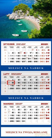 Kalendarz trójdzielny Plaża [KALENDARZ]