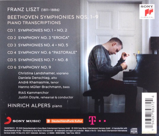 Hinrich Alpers: Beethoven: Symphonies Nos. 1-9 (Transcriptions for Piano Solo by Franz Liszt) [6CD]