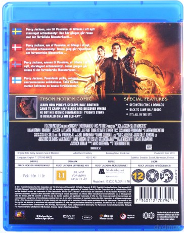 Percy Jackson: Sea of Monsters (Percy Jackson: Morze potworów) [Blu-Ray 3D]+[Blu-Ray]
