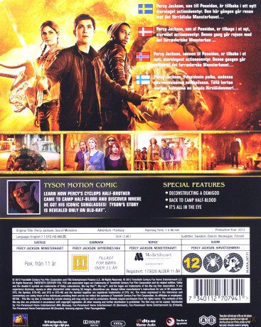 Percy Jackson: Sea of Monsters (Percy Jackson: Morze potworów) [Blu-Ray 3D]+[Blu-Ray]
