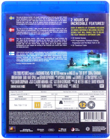 Life of Pi 3D (Życie Pi) [Blu-Ray 3D]+[Blu-Ray]