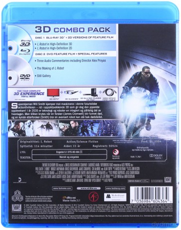 I, Robot (Ja, robot) [Blu-Ray 3D]+[Blu-Ray]+[DVD]
