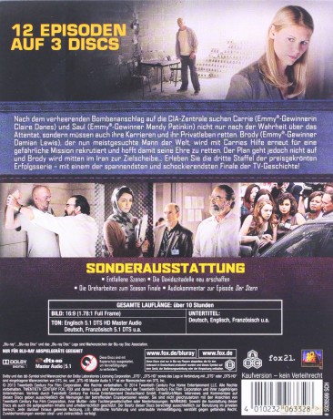 Homeland Season 3 [3xBlu-Ray]