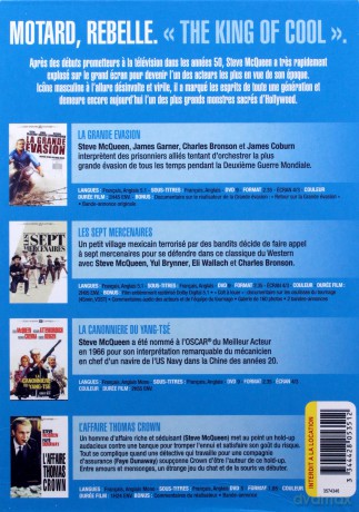 Steve McQueen Collection: The Great Escape / The Magnificent Seven / The Thomas Crown Affair / The Sand Pebbles (Wielka ucieczka / Siedmiu wspaniałych / Sprawa Thomasa Crowna / Ziarnka piasku) [4DVD]