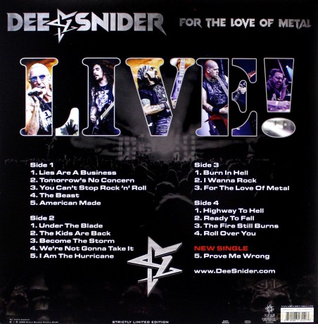 Dee Snider: For The Love Of Metal Live [2xWinyl]+[DVD]