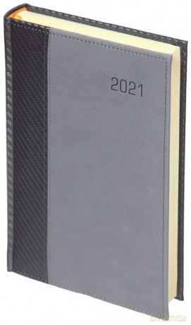 Kalendarz 2021 A4 dzienny Carbon Paris szary [KALENDARZ]