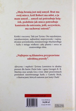 Aforyzmy i mądrości Tyriona Lannistera - R.R. Martin George [KSIĄŻKA]