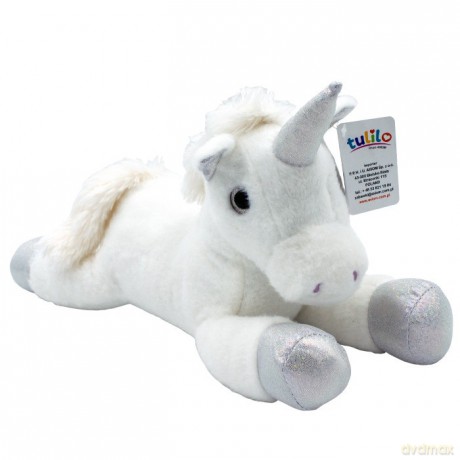 Maskotka Jednorożec Kaja leżący biały 37 cm