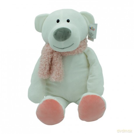 Maskotka Niedźwiedź Kamil różowy szalik 35 cm