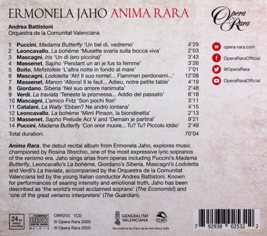 Ermonela Jaho: Anima Rara [CD]
