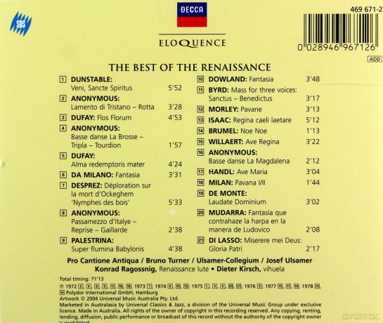 Josef Ulsamer: Best Of Renaissance [CD]