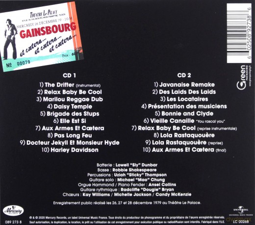 Serge Gainsbourg: Enregistrement Public Au Theatre Le Palace [2CD]