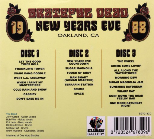 Grateful Dead: New Years Eve 1988. Oakland. Ca [3CD]
