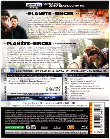 Dawn of the Planet of the Apes / Rise of the Planet of the Apes (Ewolucja planety małp / Geneza planety małp) [2xBlu-Ray 4K]+[2xBlu-Ray]