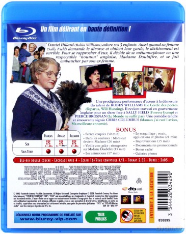 Mrs. Doubtfire (Pani Doubtfire) [Blu-Ray]