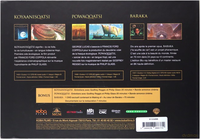 Koyaanisqatsi / Powaqqatsi / Baraka [BOX] [3xBlu-Ray]+[DVD]