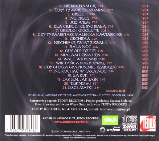 Wiera Gran: Muzyka Wspomnień [CD]