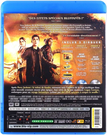 Percy Jackson: Morze potworów [Blu-Ray 3D]+[Blu-Ray]+[DVD]
