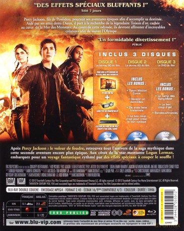 Percy Jackson: Morze potworów [Blu-Ray 3D]+[Blu-Ray]+[DVD]