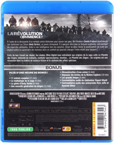 Rise of the Planet of the Apes (Geneza planety małp) [Blu-Ray]