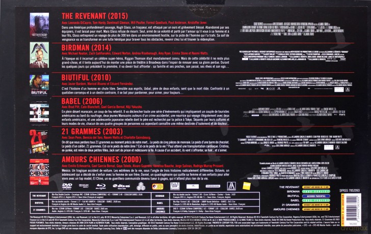 The Revenant / Birdman / Biutiful / 21 Grams [BOX] [5xBlu-Ray]+[DVD]