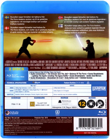 Star Wars: Episode VIII - The Last Jedi (Gwiezdne wojny: Ostatni Jedi) [Blu-Ray]
