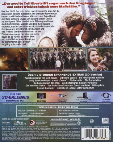 Dawn of the Planet of the Apes (Ewolucja planety małp) [Blu-Ray 3D]+[Blu-Ray]
