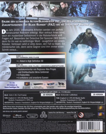 I, Robot (Ja, robot) [Blu-Ray 3D]+[Blu-Ray]