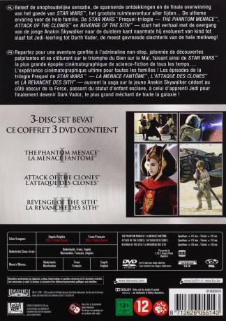 Star Wars: The Prequel Trilogy (Episodes I-III): The Phantom Menace / Attack of the Clones / Revenge of the Sith (Gwiezdne Wojny Epizod I-III: Mroczne widmo / Atak klonów / Zemsta Sithów) [3DVD]